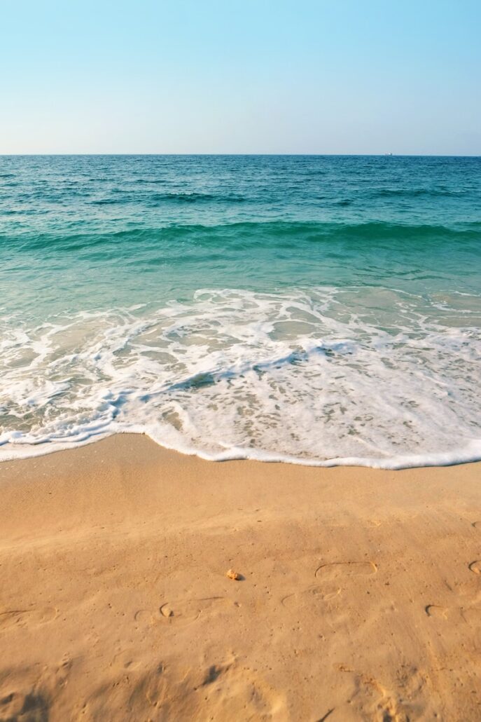 seashore under clear blue sky during daytime